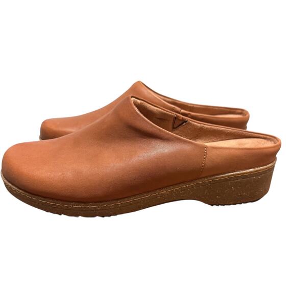 SoftWalk Leather Slip-On Clogs Brown Comfort Mules Size 12M - Picture 4 of 5